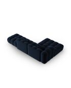 Canapé d'angle gauche velours modulable Astro 4 places bleu roi - 300x190x70 cm