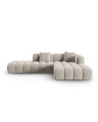Astro Modulares Ecksofa aus Samt für 4 Personen, ecrufarben, 300 x 190 x 70 cm