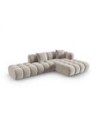 Astro Modulares Ecksofa aus Samt für 4 Personen, ecrufarben, 300 x 190 x 70 cm