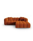 Astro Modulares Ecksofa aus Samt für 3 Personen, Terrakotta, für rechts, 238 x 190 x 70 cm