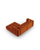Astro Modulares Ecksofa aus Samt für 3 Personen, Terrakotta, für rechts, 238 x 190 x 70 cm