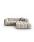 Astro 3-zits modulaire fluwelen hoekbank rechts ecru - 238x190x70 cm