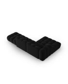 Canapé d'angle gauche velours modulable Astro 4 places noir - 300x190x70 cm