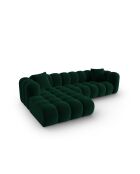 Canapé d'angle gauche velours modulable Astro 4 places vert bouteille - 300x190x70 cm