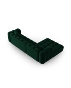 Canapé d'angle gauche velours modulable Astro 4 places vert bouteille - 300x190x70 cm