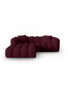 Canapé d'angle gauche modulaire Astro 3 places bordeaux - 238x190x70 cm