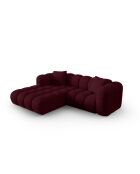 Canapé d'angle gauche modulaire Astro 3 places bordeaux - 238x190x70 cm