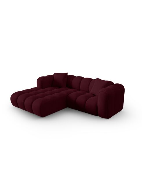 Canapé d'angle gauche modulaire Astro 3 places bordeaux - 238x190x70 cm