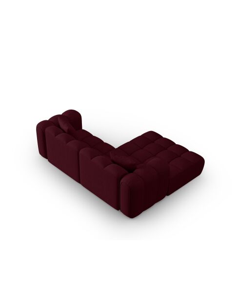 Canapé d'angle gauche modulaire Astro 3 places bordeaux - 238x190x70 cm