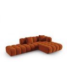 Astro Modulares Ecksofa aus Samt für 4 Personen, Terrakotta, 300 x 190 x 70 cm