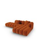 Astro Modulares Ecksofa aus Samt für 4 Personen, Terrakotta, 300 x 190 x 70 cm