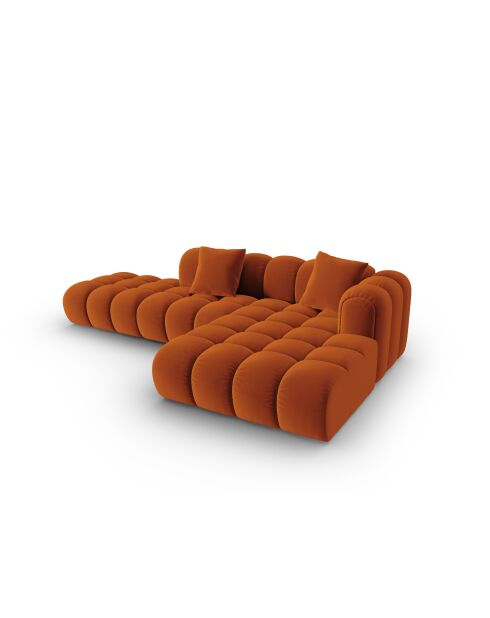 Astro Modulares Ecksofa aus Samt für 4 Personen, Terrakotta, 300 x 190 x 70 cm