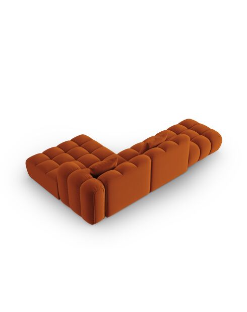 Astro Modulares Ecksofa aus Samt für 4 Personen, Terrakotta, 300 x 190 x 70 cm