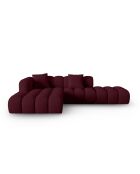 Canapé d'angle gauche modulaire Astro 4 places bordeaux - 300x190x70 cm