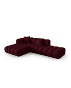 Canapé d'angle gauche modulaire Astro 4 places bordeaux - 300x190x70 cm