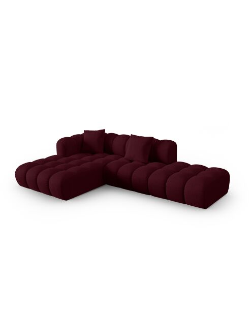 Canapé d'angle gauche modulaire Astro 4 places bordeaux - 300x190x70 cm