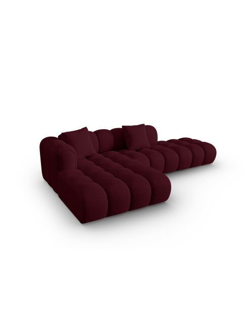 Canapé d'angle gauche modulaire Astro 4 places bordeaux - 300x190x70 cm