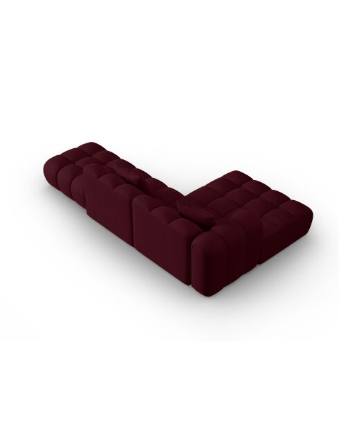 Canapé d'angle gauche modulaire Astro 4 places bordeaux - 300x190x70 cm