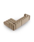 Canapé d'angle droit velours modulable Astro 4 places le sable - 300x190x70 cm