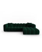 Astro Modulares Ecksofa aus Samt für 4 Personen, rechts, flaschengrün - 300x190x70 cm