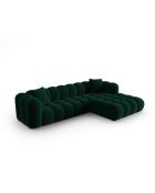 Astro Modulares Ecksofa aus Samt für 4 Personen, rechts, flaschengrün - 300x190x70 cm