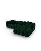 Astro Modulares Ecksofa aus Samt für 4 Personen, rechts, flaschengrün - 300x190x70 cm