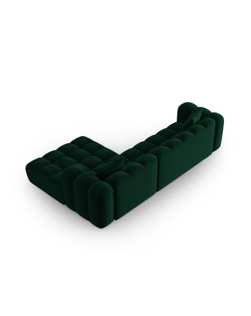 Astro Modulares Ecksofa aus Samt für 4 Personen, rechts, flaschengrün - 300x190x70 cm