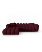 Canapé d'angle gauche modulaire Astro 4 places bordeaux - 300x190x70 cm