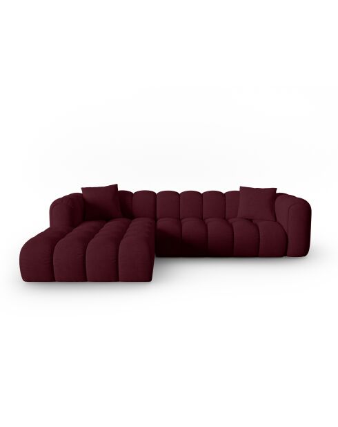 Canapé d'angle gauche modulaire Astro 4 places bordeaux - 300x190x70 cm