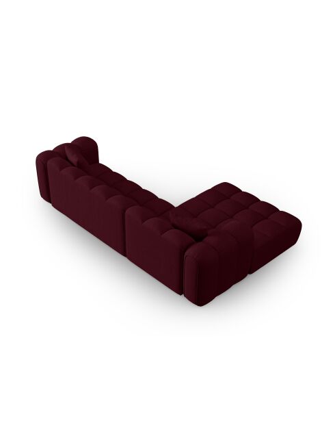 Canapé d'angle gauche modulaire Astro 4 places bordeaux - 300x190x70 cm