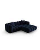 Canapé d'angle droit velours modulable Astro 3 places bleu roi - 238x190x70 cm