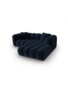 Canapé d'angle droit velours modulable Astro 3 places bleu roi - 238x190x70 cm