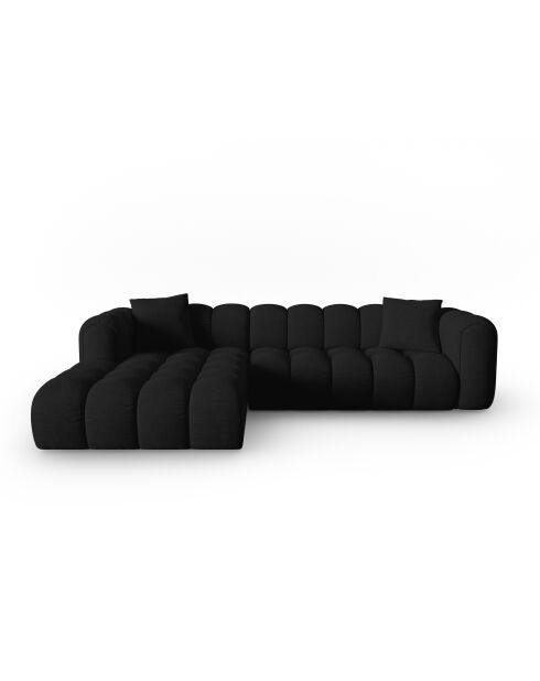 Canapé d'angle gauche modulaire Astro 4 places noir - 300x190x70 cm