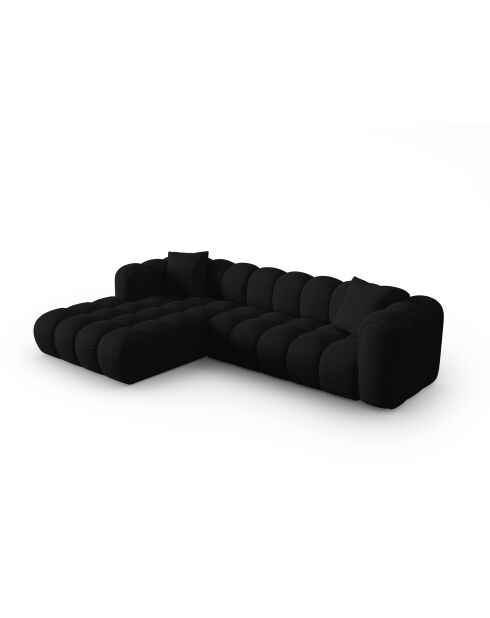 Canapé d'angle gauche modulaire Astro 4 places noir - 300x190x70 cm