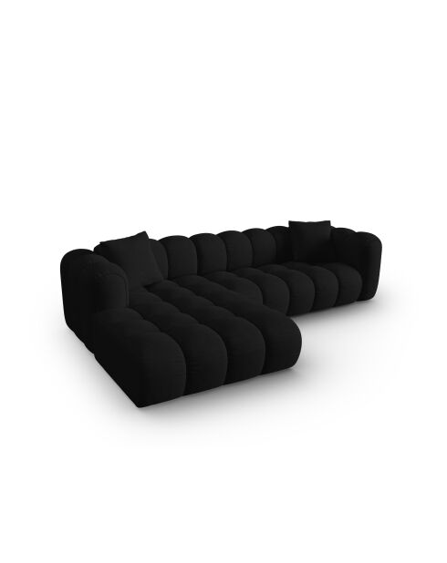 Canapé d'angle gauche modulaire Astro 4 places noir - 300x190x70 cm