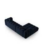 Canapé d'angle gauche velours modulable Astro 4 places bleu roi - 300x190x70 cm