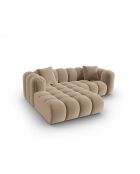 Canapé d'angle gauche velours modulable Astro 3 places le sable - 238x190x70 cm