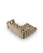Canapé d'angle gauche velours modulable Astro 3 places le sable - 238x190x70 cm