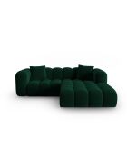 Astro 3-Sitzer modulares Ecksofa aus Samt rechts flaschengrün - 238x190x70 cm