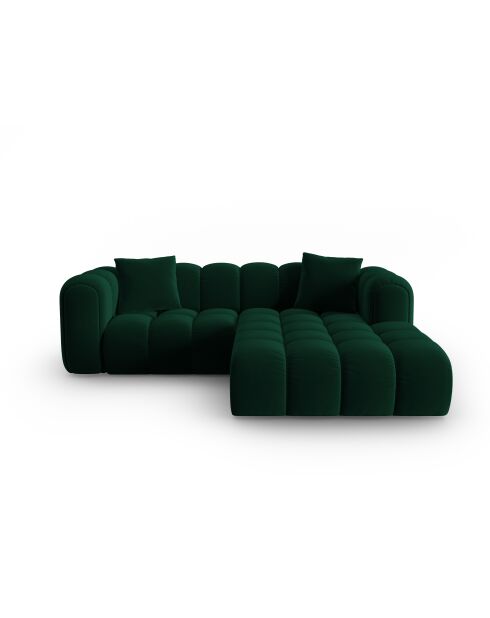 Astro 3-Sitzer modulares Ecksofa aus Samt rechts flaschengrün - 238x190x70 cm
