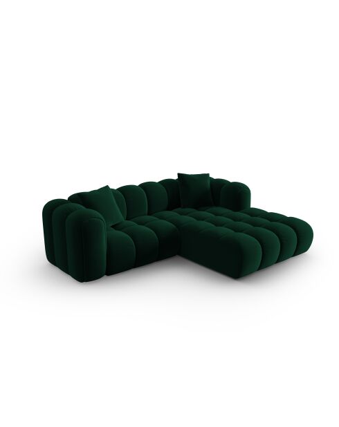 Astro 3-Sitzer modulares Ecksofa aus Samt rechts flaschengrün - 238x190x70 cm