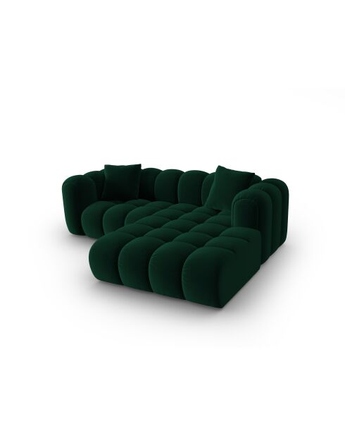 Astro 3-Sitzer modulares Ecksofa aus Samt rechts flaschengrün - 238x190x70 cm