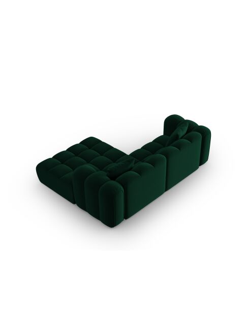 Astro 3-Sitzer modulares Ecksofa aus Samt rechts flaschengrün - 238x190x70 cm