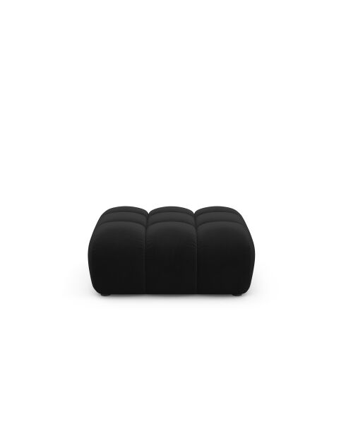 Pouf velours Astro 1 place noir - 90x70x43 cm