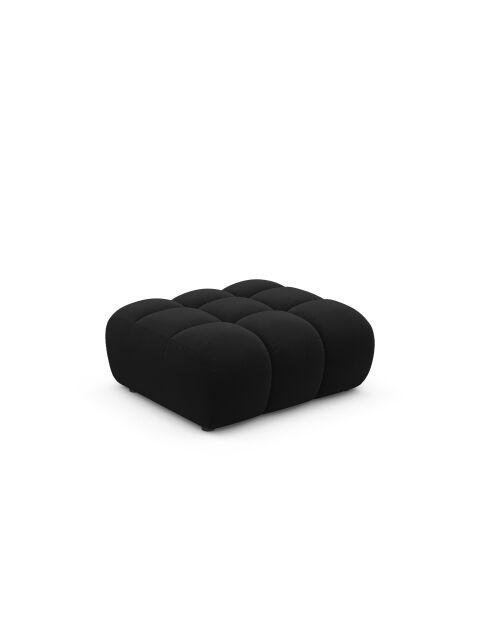 Pouf velours Astro 1 place noir - 90x70x43 cm