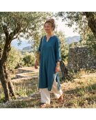 Tunique 100% Voile de Coton Dili II bleu stone