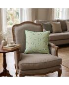 Coussin Déco Met Piping Erin flower vert - 45x45 cm