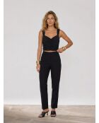 Crop top met zwarte drapering
