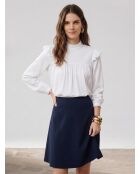 Langarmshirt mit weißem Kittelkragen