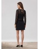 Schwarzes Crop-Top aus Spitze
